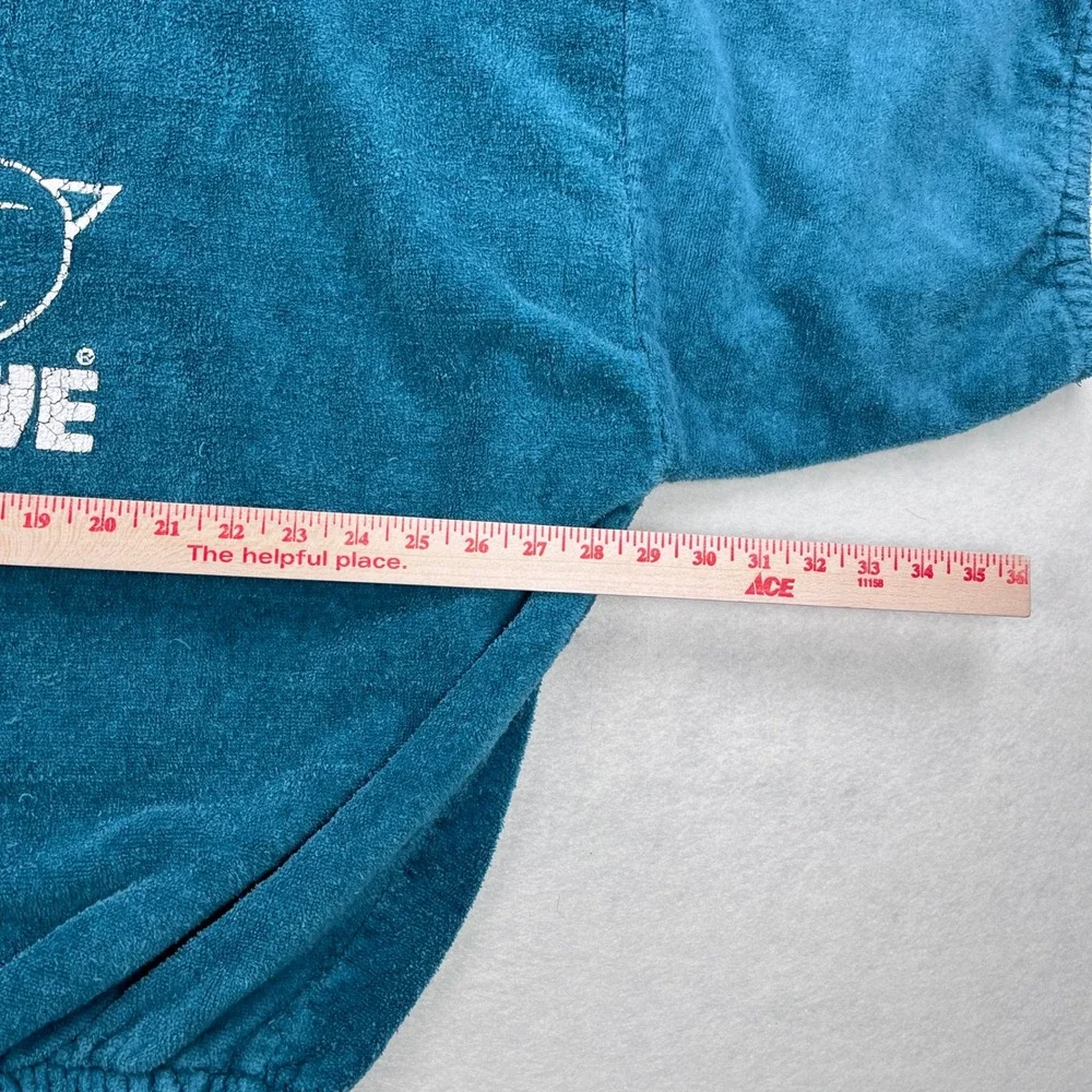 Vintage Body Alive Terry Cloth Gym Top XL Teal Blue Made in USA Bodybuilding 80s - Picture 9 of 10